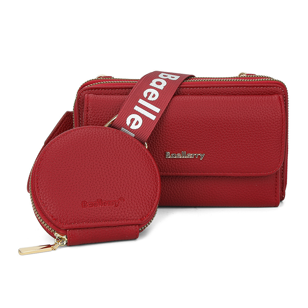 Lot de 2 sacs bandoulière texture litchi pour téléphone portable, avec petit porte-monnaie – Image 5