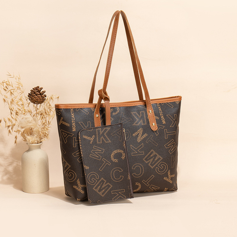 Ensemble de 2 Sacs à main Imprimé Tendance Rétro pour Femme – Grand Format – Image 4