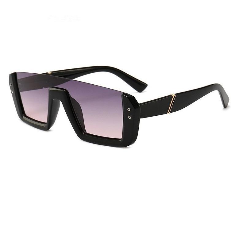 Lunettes de soleil siamoises tendance, monture rouge en filet, demi-monture – Image 3