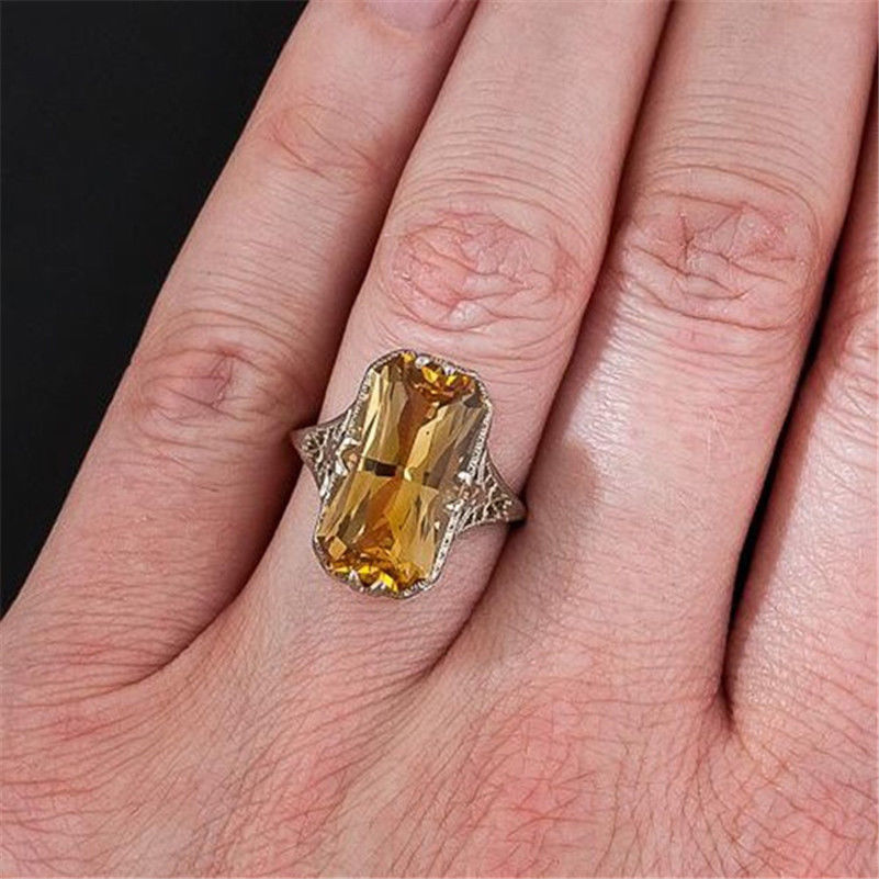 Bague en citrine gravée et ajourée – Image 4