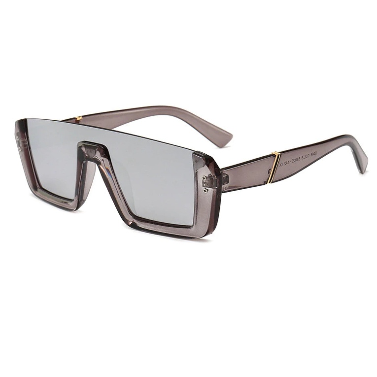 Lunettes de soleil siamoises tendance, monture rouge en filet, demi-monture – Image 5