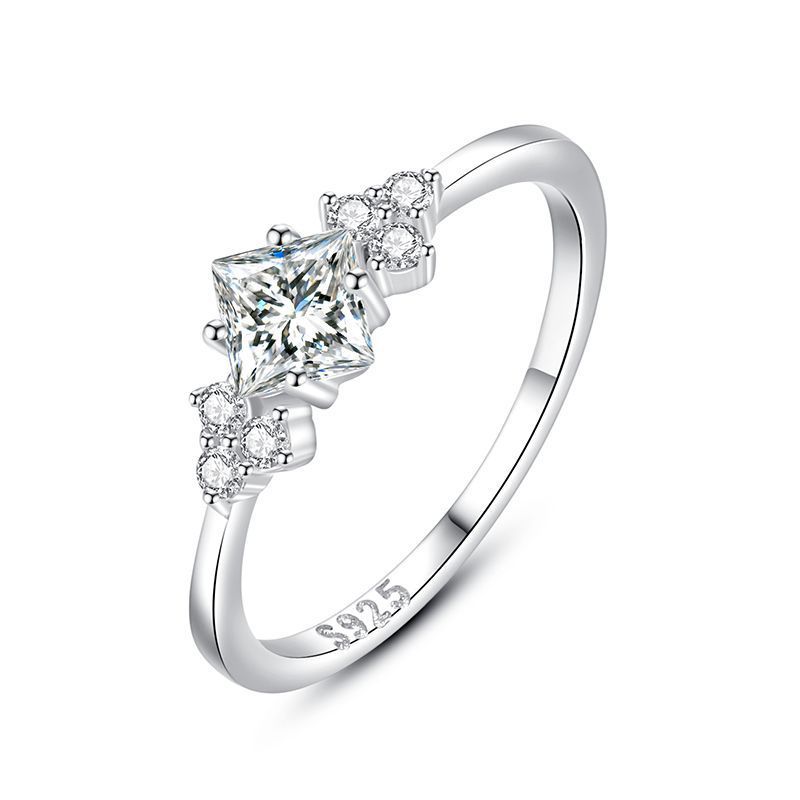 Bague en argent S925 pour femme, style japonais avec zircone cubique