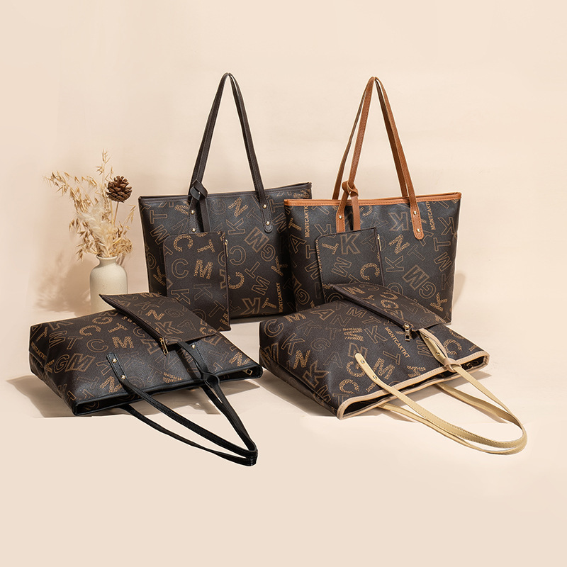 Ensemble de 2 Sacs à main Imprimé Tendance Rétro pour Femme – Grand Format