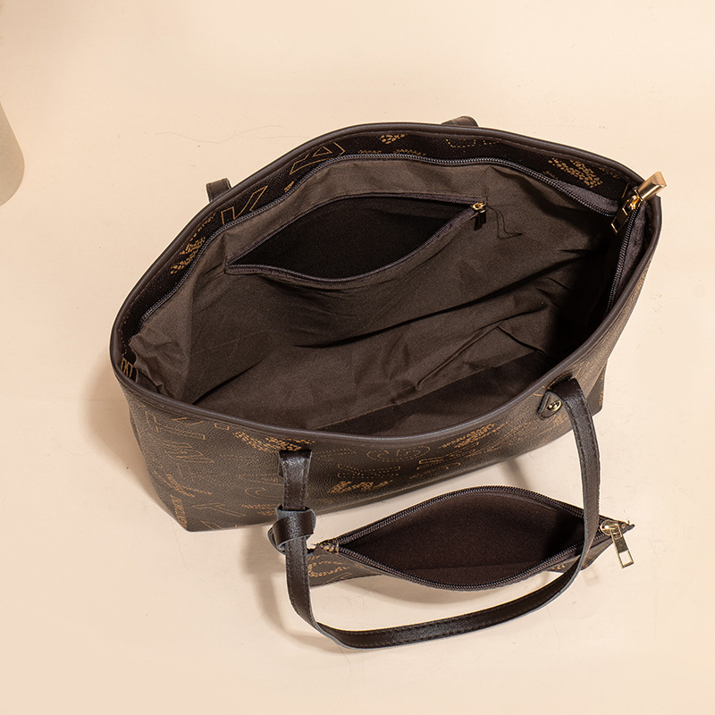 Ensemble de 2 Sacs à main Imprimé Tendance Rétro pour Femme – Grand Format – Image 5