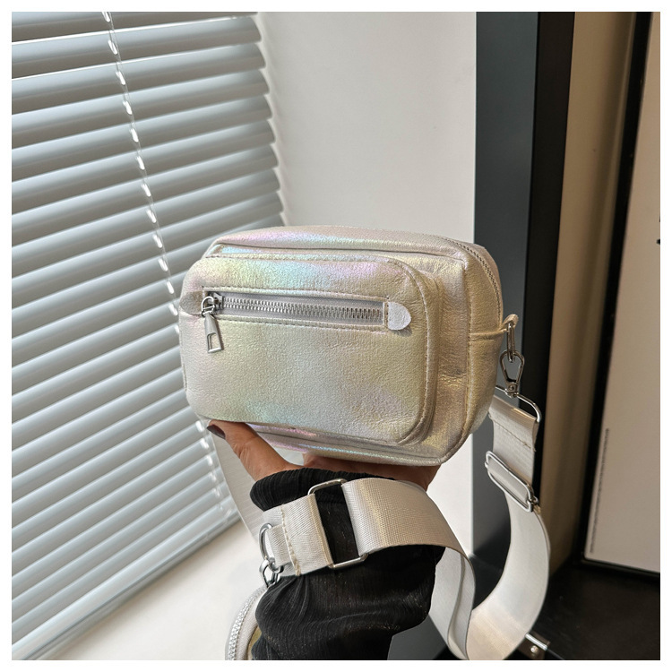 Petit sac à bandoulière carré simple et décontracté, style occidental, larges bretelles – Image 6