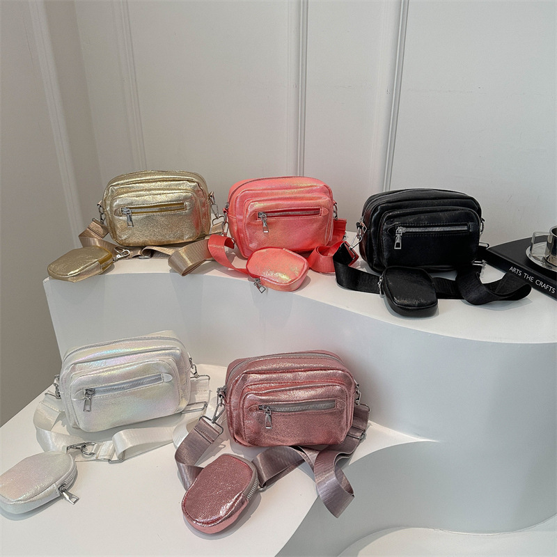 Petit sac à bandoulière carré simple et décontracté, style occidental, larges bretelles – Image 8