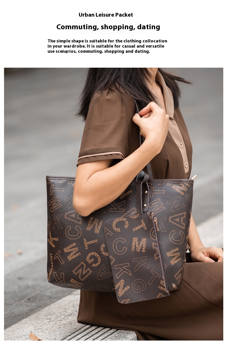 Ensemble de 2 Sacs à main Imprimé Tendance Rétro pour Femme – Grand Format – Image 3