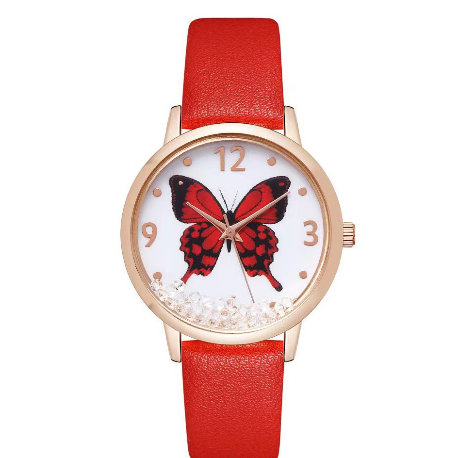 Montre à quartz papillon strass pour femme – Image 3