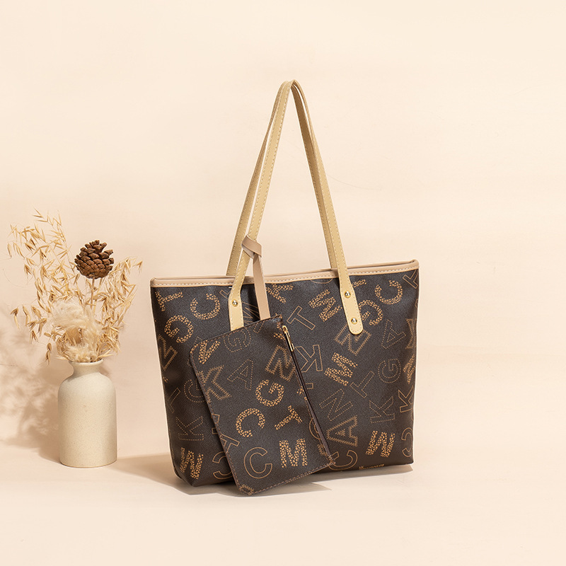 Ensemble de 2 Sacs à main Imprimé Tendance Rétro pour Femme – Grand Format – Image 9