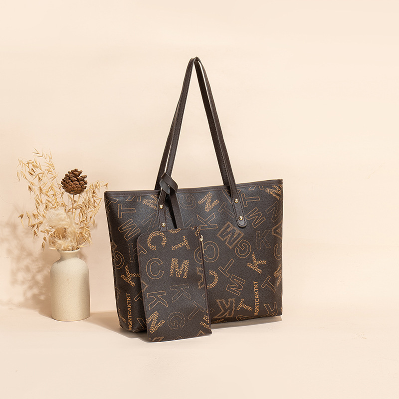 Ensemble de 2 Sacs à main Imprimé Tendance Rétro pour Femme – Grand Format – Image 6