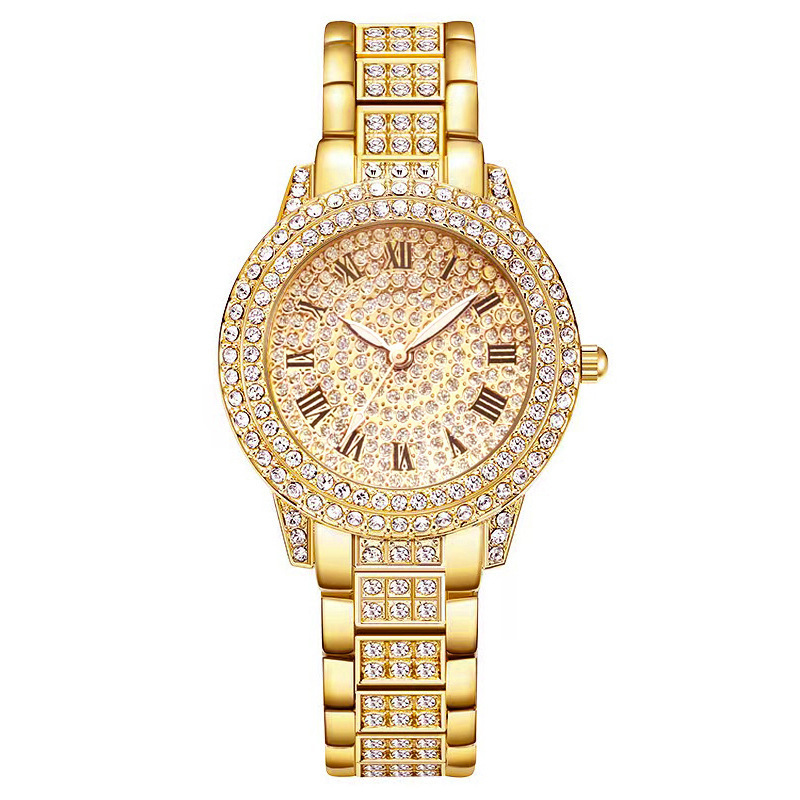 Montre à quartz romaine tendance en diamant pour femme, ensemble de cinq pièces – Image 8