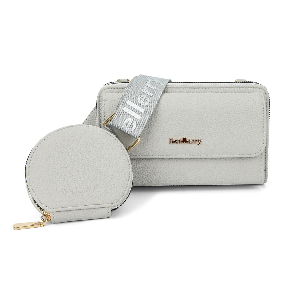 Lot de 2 sacs bandoulière texture litchi pour téléphone portable, avec petit porte-monnaie – Image 4