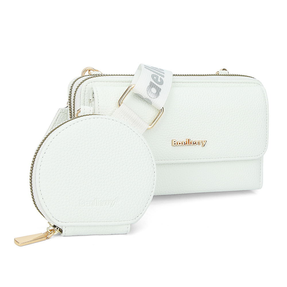 Lot de 2 sacs bandoulière texture litchi pour téléphone portable, avec petit porte-monnaie