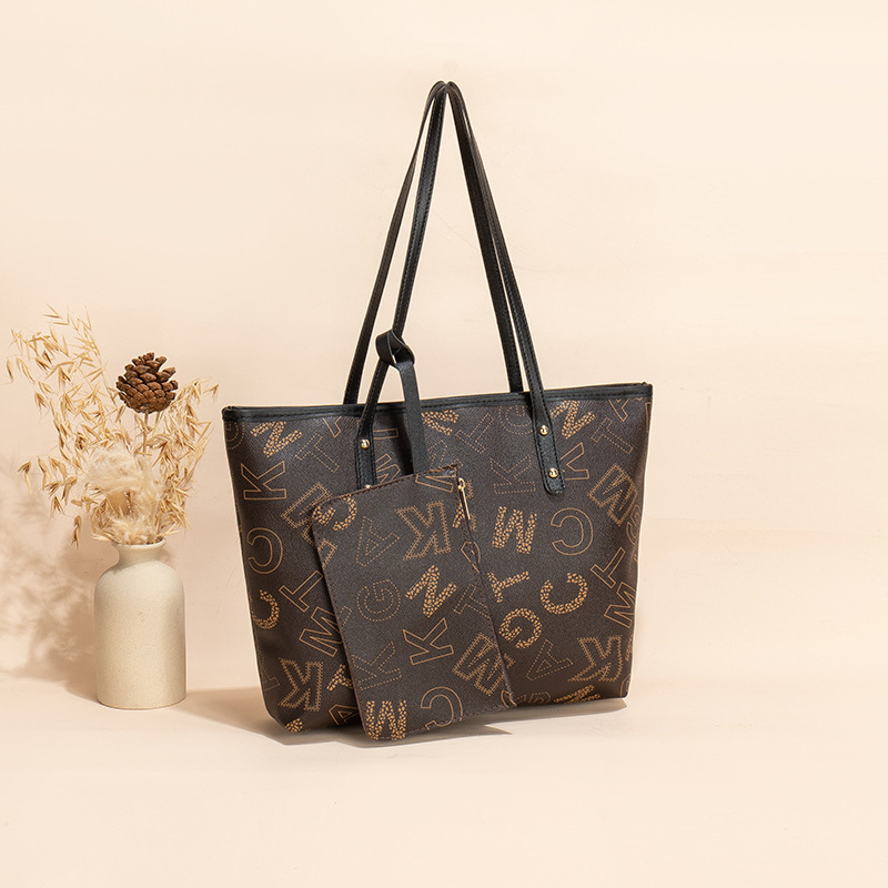 Ensemble de 2 Sacs à main Imprimé Tendance Rétro pour Femme – Grand Format – Image 8