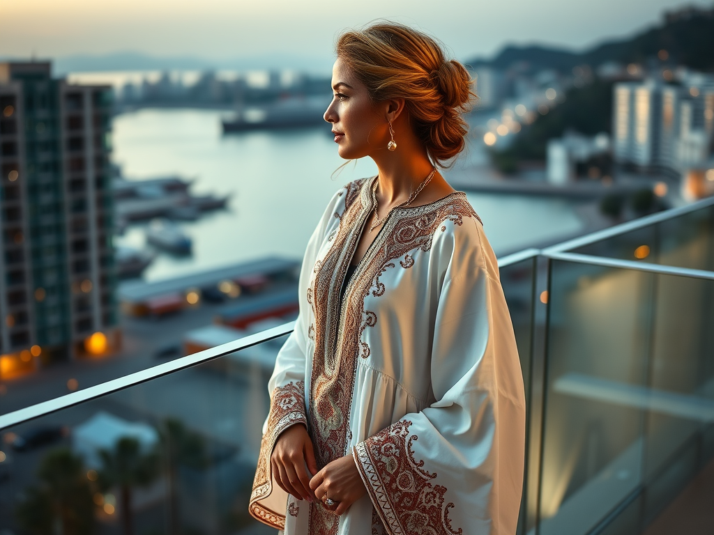 Caftan marocain traditionnel brodé main